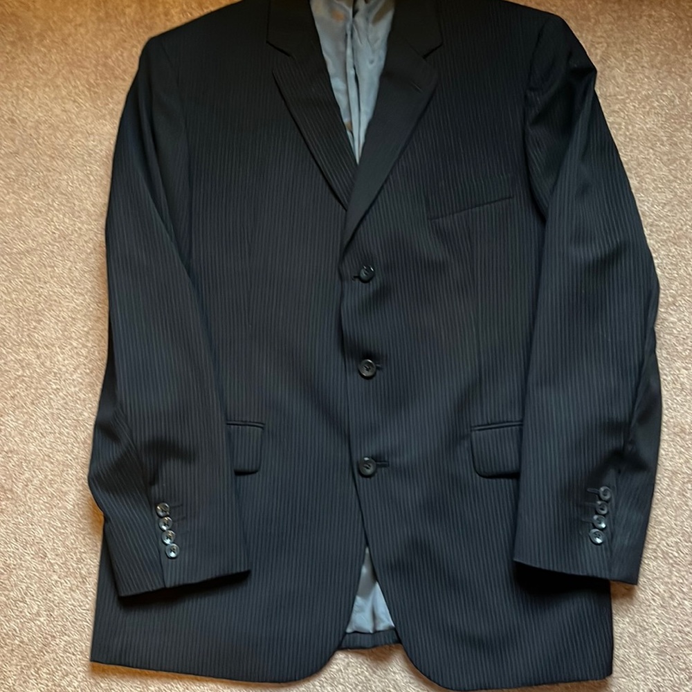 Men’s black strip suit